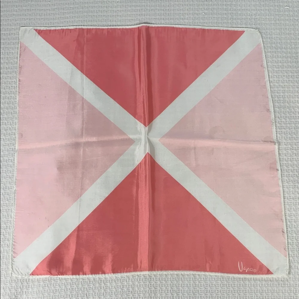 Vintage Vera pink and white square scarf